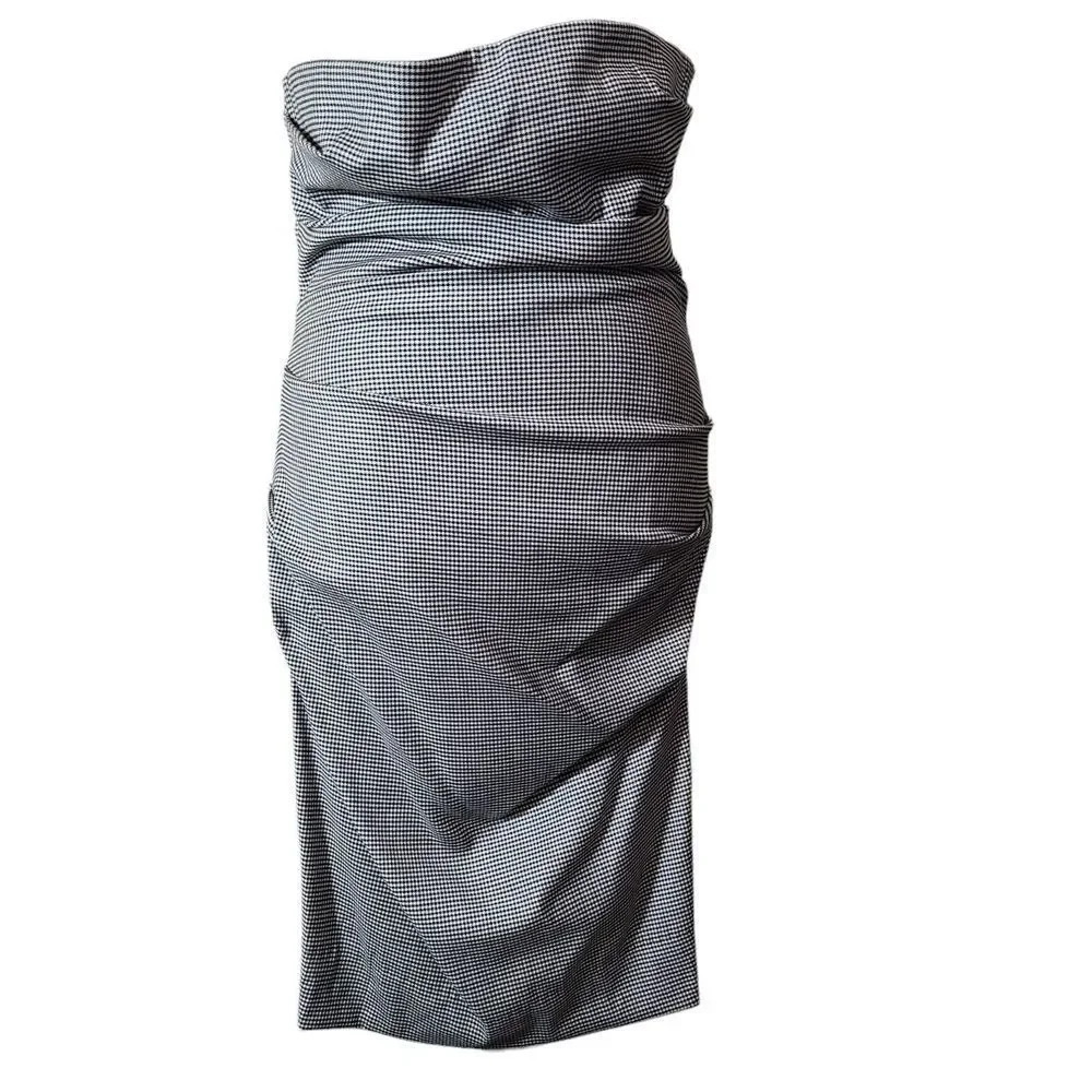 Moschino cheap & chic size 8 Maternity‎ ruched houndstooth pencil skirt Wool